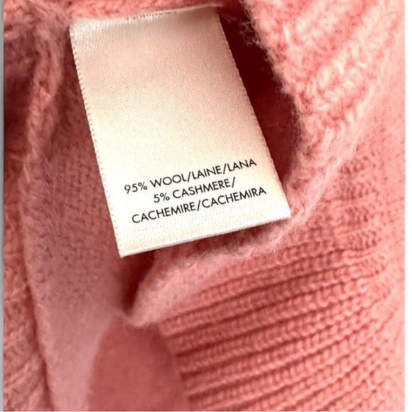 Ann Taylor Dusty Rose Wool & Cashmere Ruffled Sweater-Size L - Picture 5 of 10